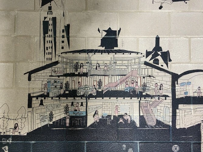 Hochauflösender Wanddruck auf Strukturputz in Berlin